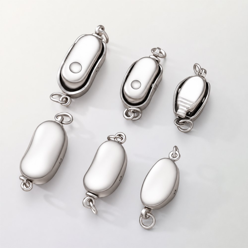Pearl Trim Chain - 2/5 Stück Edelstahl Erdnussförmiger Verschluss Kettenverbinder