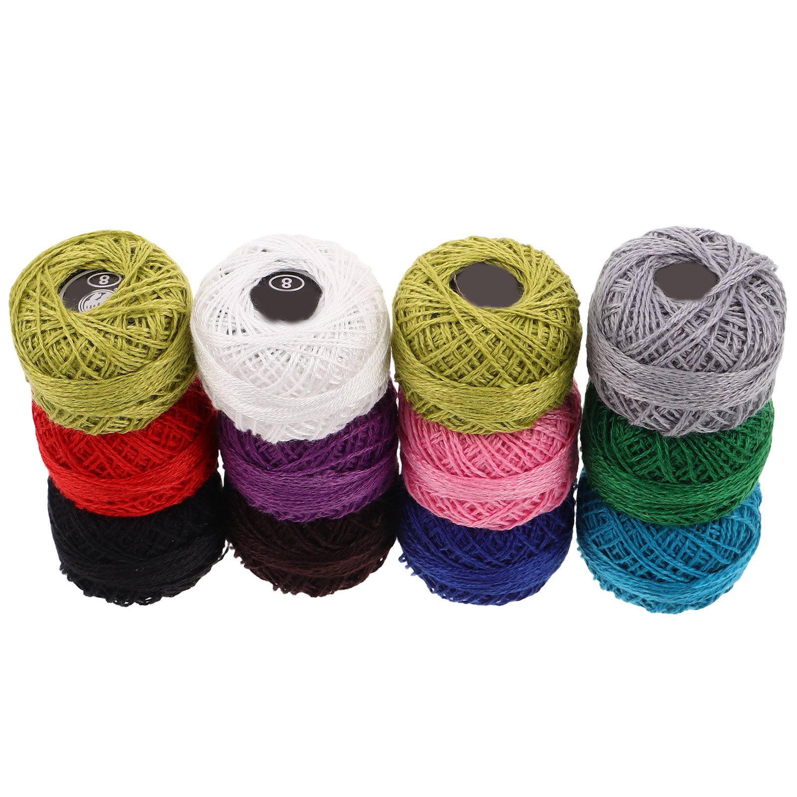Embroidery Craft - 12-teiliges Baumwoll-Stickgarn-Set in verschiedenen leuchtenden Farben