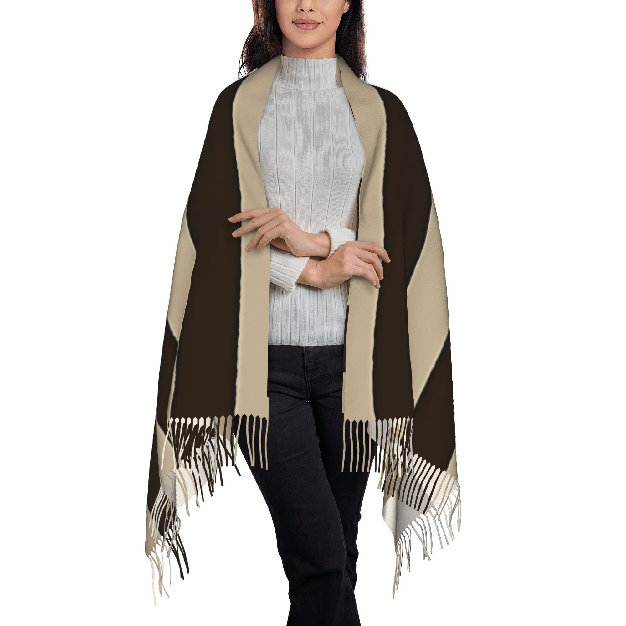 1 Stück vertikaler, braun-beig – Tassel Fringe Trim Bewertung und Preis